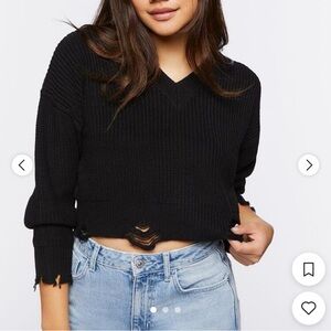 Forever 21 Black V-Neck Women's Sweater